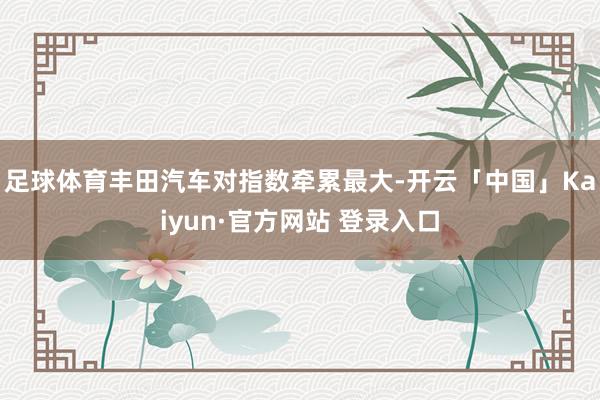 足球体育丰田汽车对指数牵累最大-开云「中国」Kaiyun·官方网站 登录入口