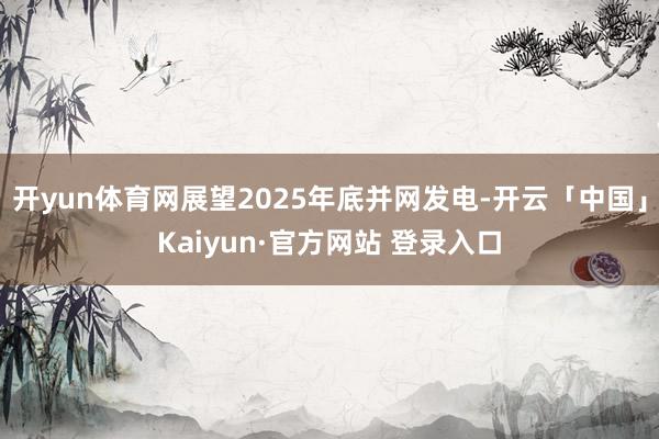 开yun体育网展望2025年底并网发电-开云「中国」Kaiyun·官方网站 登录入口