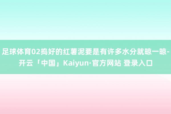 足球体育02捣好的红薯泥要是有许多水分就晾一晾-开云「中国」Kaiyun·官方网站 登录入口