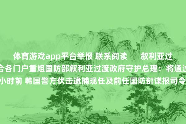 体育游戏app平台举报 联系阅读 叙利亚过渡政府守