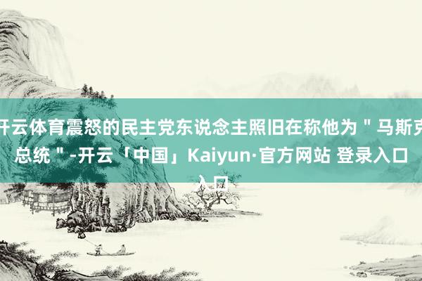 开云体育震怒的民主党东说念主照旧在称他为＂马斯克总统＂-开云「中国」Kaiyun·官方网站 登录入口
