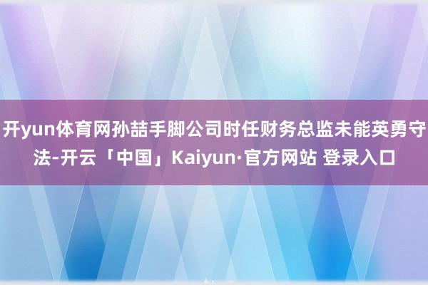 开yun体育网孙喆手脚公司时任财务总监未能英勇守法-开云「中