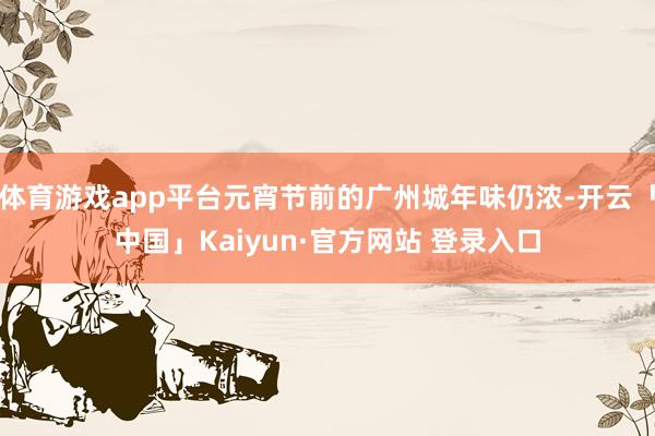 体育游戏app平台元宵节前的广州城年味仍浓-开云「中国」Ka